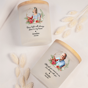 Custom Photo You Will Remain In Our Hearts Forever Memorial Glass Jar With LED Candle HO82 893824