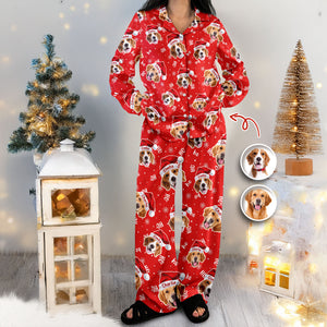 Custom Dog Photo Santa Claus Matching Christmas Pajamas LM32 895693