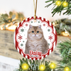 Custom Pet Photo Striped Pattern Ceramic Ornament Gifts For Pet Lovers HA75 922128