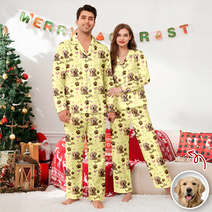 Custom Cute Dog Face Lovely Pattern Christmas Pajamas For Dog Lovers LM32 895725