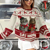 Custom Photo Cat Mom Pawlidays - Personalized Christmas Ugly Sweatshirt CH07 899372