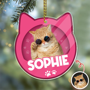 Custom Furry Baby Cat Photo - Personalized Acrylic Ornament Gift For Cat Lovers CH07 899104