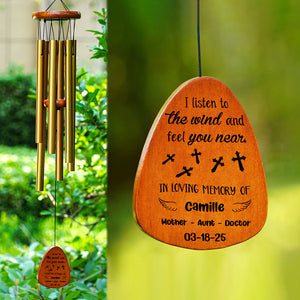 I Listen To The Wind And Feel You Near Memorial Wind Chimes Personalized Gift HO82 893552