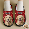 Custom Cute Dog Photo American Flag Christmas Pattern Slippers For Dog Lovers LM32 893881