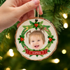 Customize Kid Face Wood Slice Ornament For Christmas HO82 903956