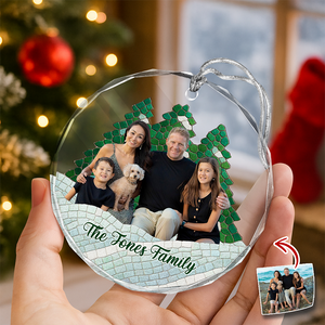 Custom Photo Family Mosaic Style Glass Ornament Christmas Gift LM32 895051