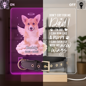 Custom Photo I Can Run Like A Puppy, I Can Even Fly With My New Wings - Memorial Personalized Acrylic Collar Frame CH07 896090