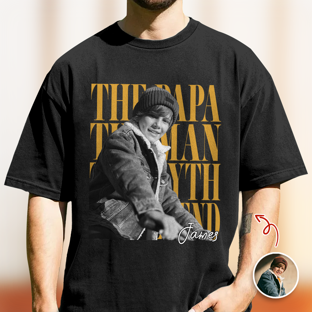 Custom Photo The Papa The Man The Myth The Legend Comfort Shirt HO82 902516