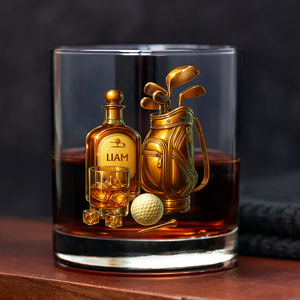 Custom Golf Player Name Whiskey Glass CH07 899810