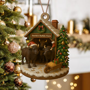 Custom Name Buffalo Farm Wood Ornament – Christmas Gifts for Women & Men LM32 895611