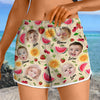 Custom Cute Kid Face Watercolor Tropical Summery Women's Beach Short CH07 895830
