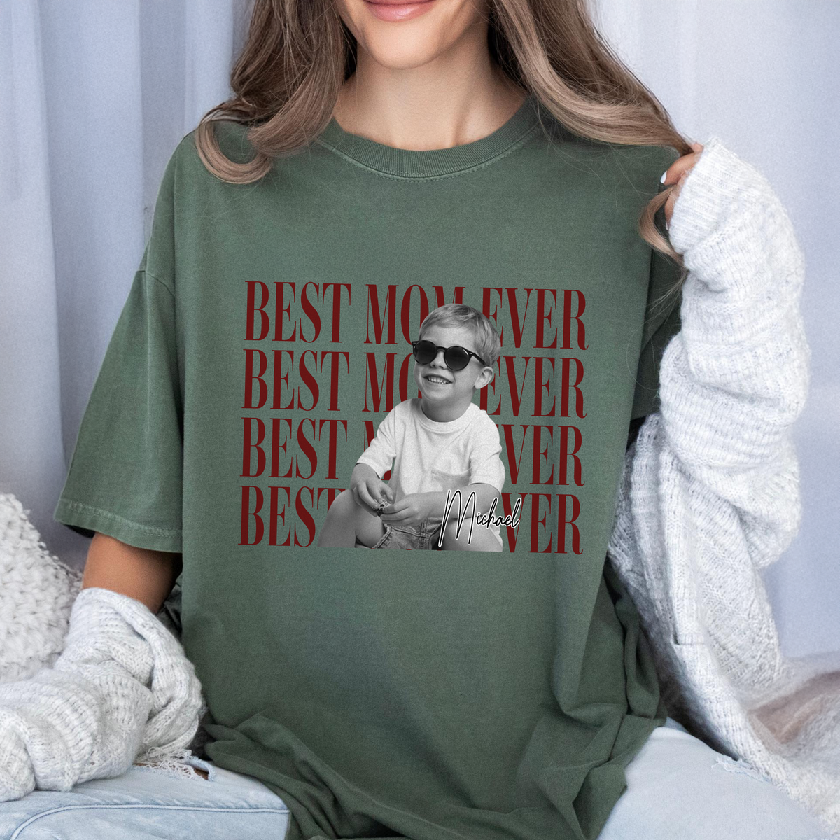 Personalized Vintage Photo Best Dad Mom Ever Comfort Shirt HA75 921276 (New)