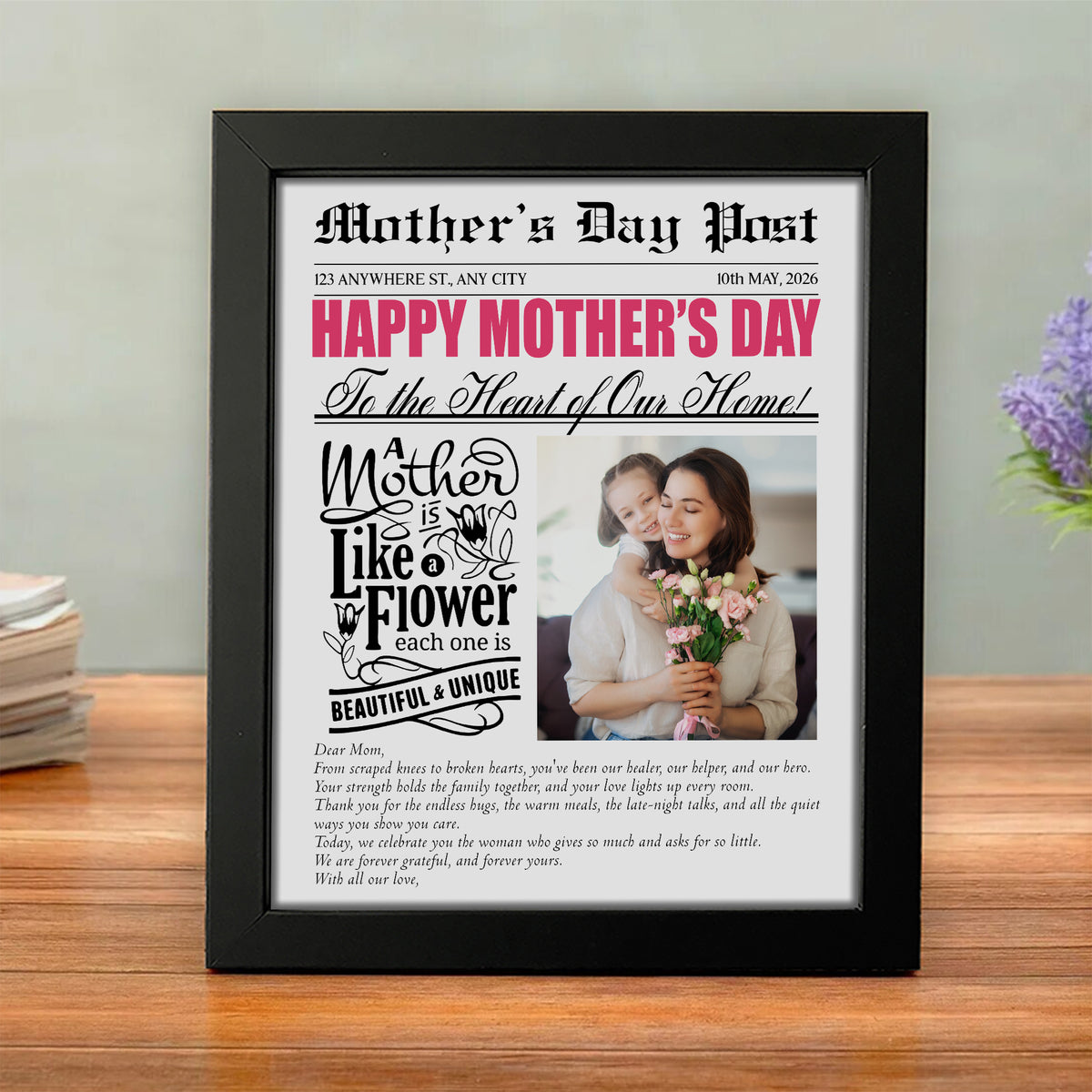 Custom Photo A Mother Is Like a Flower Picture Frame Mother's Day Gift HA75 920684