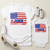 Custom Name Dad With Kid American Flag 1776 USA Matching Shirt Father's Day Gift LM32 899987