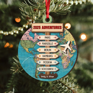 Personalized Travel Adventure 2 Layer Wooden Ornament LM32 895445