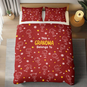 This Grandpa Grandma Belongs To Kids - Personalized Quilt Bedding Set HO82 900420