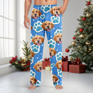 Custom Cute Dog Cat Face Pink Heart Pawprints Design Sweatpants LM32 897411