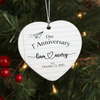 Personalized First Anniversary Heart Ceramic Ornament Our First Chapter Paper Anniversary Gift LM32 670059