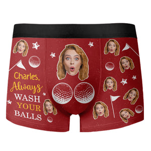 Custom Photo and Name Always Wash Your Balls Personalized Men's Boxer Briefs Valentine's Day For Golfers HA75 898738
