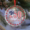 250 Years Free and Will Remain Free Patriotic 1776 Infinity Glass Ornament LM32 895243
