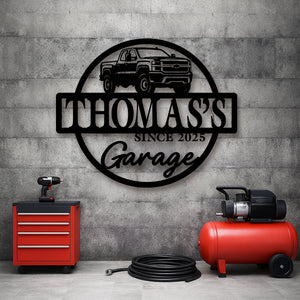 Personalized Monogram Metal Sign Custom Car Garage Sign CH07 896258