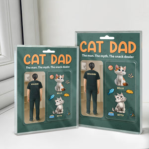Happy Father's Day Cat Dad Figure Personalized Acrylic Block Plaque HA75 892356