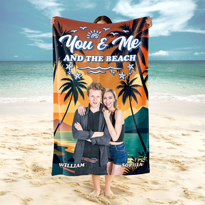 Custom Photo I Love You To The Beach And Back Personalized Beach Towel CH07 895804