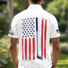 Custom Name Golf Ball Pattern American Flag Polo Shirt, Personalized USA Patriotic Golf Shirt Gift for Men HA75 898578