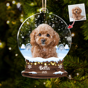 Custom Dog Photo Snowball Acrylic Ornament Christmas Gift For Dog Lovers CH07 896808