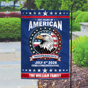 250 Years of America Anniversary Independence Day 2026 Custom Family Name Garden Flag CH07 896970