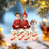 Personalized Family Christmas With Dog Acrylic Ornament HA75 897992