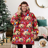 Custom Photo With Colorful Christmas Lights Hoodie Blanket For Dog Cat Lovers HA75 898288