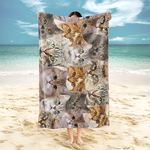 Custom Full Face Dog Cat Photo Beach Towel TH10 892801