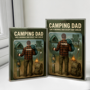 Camping Dad With 3D Effect Acrylic Block Plaque Personalized Gift For Father's Day HO82 893770