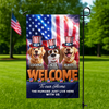 Custom Dog Clipart America 250 Years Welcome To Our Home Garden Flag TH10 898703