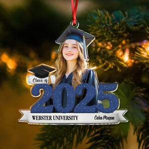 Custom Photo Class Of 2025 Graduation Senior Keepsake Acrylic Ornament LM32 897183