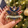 Custom Family Name American Pride 250th Anniversary Acrylic Ornament, USA Flag Eagle Keepsake CH07 180356