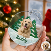 Custom Photo Dog Mosaic Style Glass Ornament Christmas Gift LM32 895047