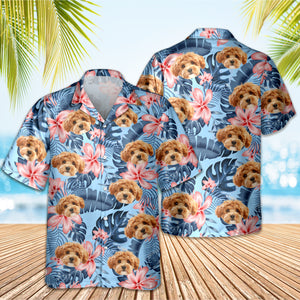 Custom Photo Funny Face Dog Tropical Floral Hawaii Shirt HA75 892260