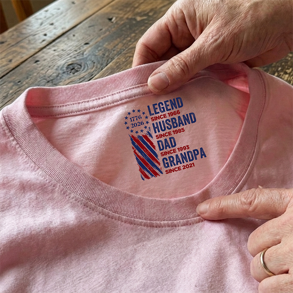 Personalized Legend, Husband, Dad And Grandpa Back Neck Shirt HO82 901816