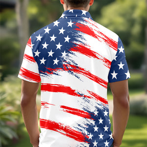 Personalized Golf Ball America Flag Patriotic Polo Shirt Gift For Golfer, Golf Lovers HA75 898708