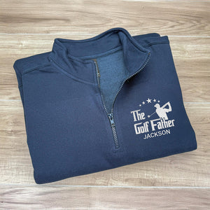 Custom Name The Golf Father Golf Embroidered Quarter Zip Sweatshirt, Unique Golf Enthusiast Gift, Golfers and Coaches Gift HO82 900766