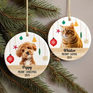 Custom Puppies Photo First Christmas Ceramic Ornament CH07 896812