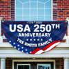 Custom Family Name USA 250th Anniversary 1776-2026 Non-Pleated Fan Flag HA75 920914