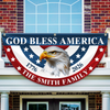Custom Name Patriotic Eagle God Bless America Non-Pleated Fan Flag CH07 910566