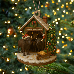 Custom Name Buffalo Farm Wood Ornament – Christmas Gifts for Women & Men LM32 895611