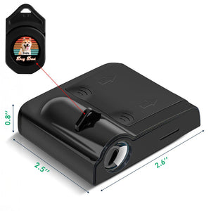 Custom Dog Photo Retro Sunset Dog Dad Car Door Projector Light CH07 896434