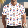 Custom Photo Best Dad By Par Funny Kid US Flag Polo Shirt - Personalized Father's Day Gift HA75 921146
