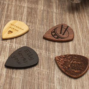 Personalized Gift Name And Icon Wooden Guitar Picks With Case, Box Guitar Player Gift LM32 897387