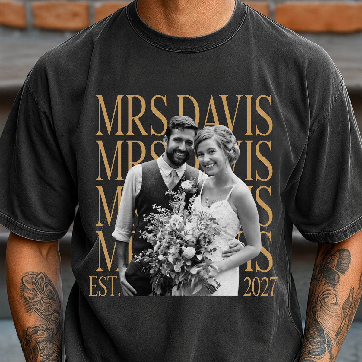 Personalized Wedding Photo Mr And Mrs Comfort Shirt, Couple Wedding Morning Outfit HA75 922210